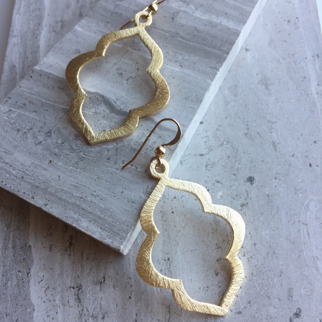 14k Gold Over Sterling Silver Brushed Lantern Medium Earrings Nwt 40$